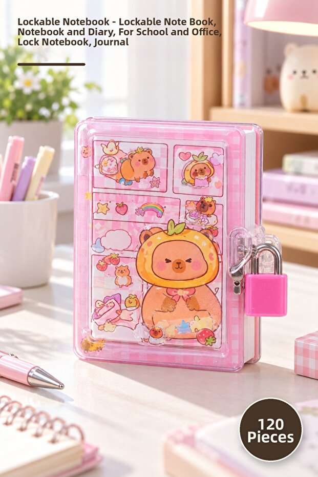 120 Pieces of Lockable Notebooks - Lockable Notepad, Notepad and Journal, for School and Office, Lock Notebook, Journal