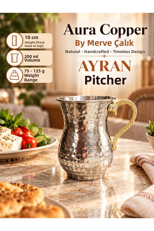 Ayran Glass 200 ml Water and Soft Drink Glass with Forged Handle