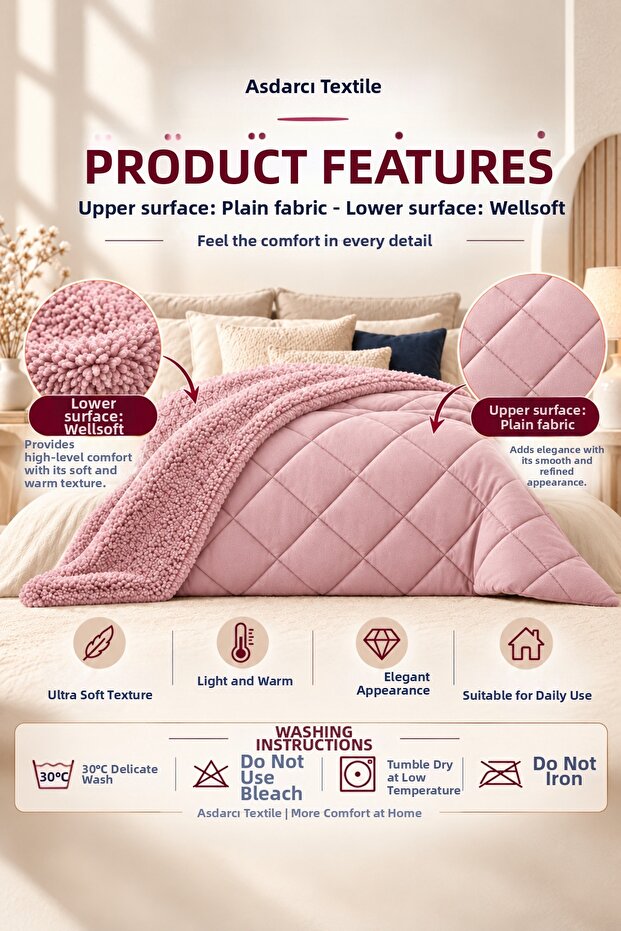 Double Welsoft Quilt Plush Double-Sided