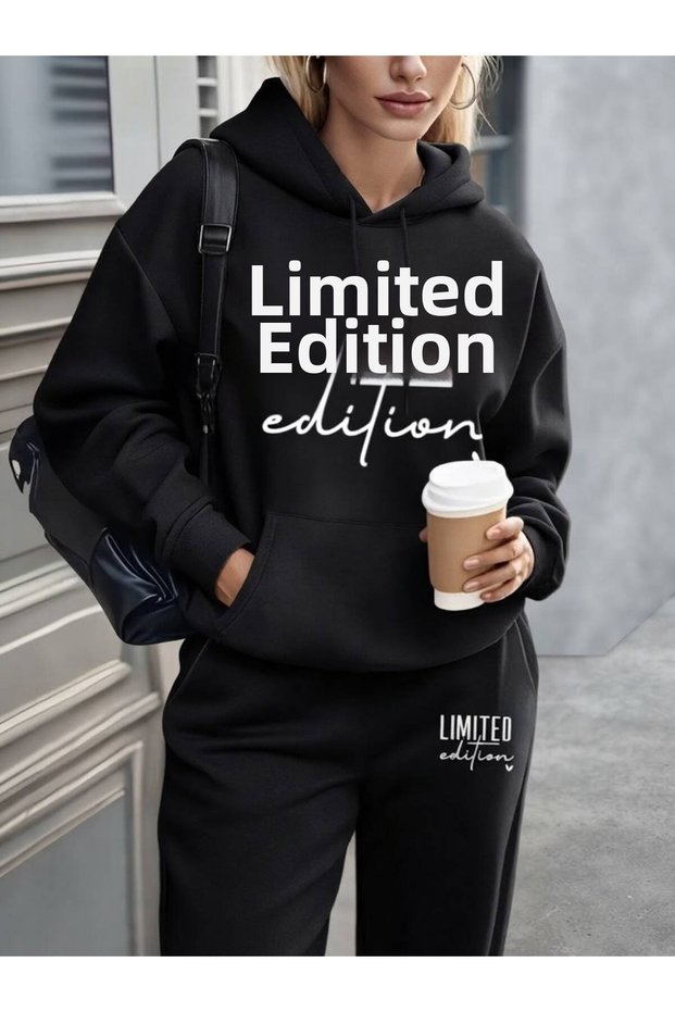 Women's Limited Edition Printed Top and Bottom Hooded Track Suit Set