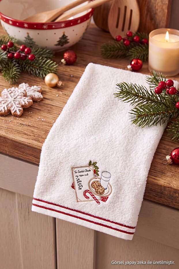 Christmas Themed 100% Cotton Embroidered Towel 46X71Cm Tphaw27Mh00014