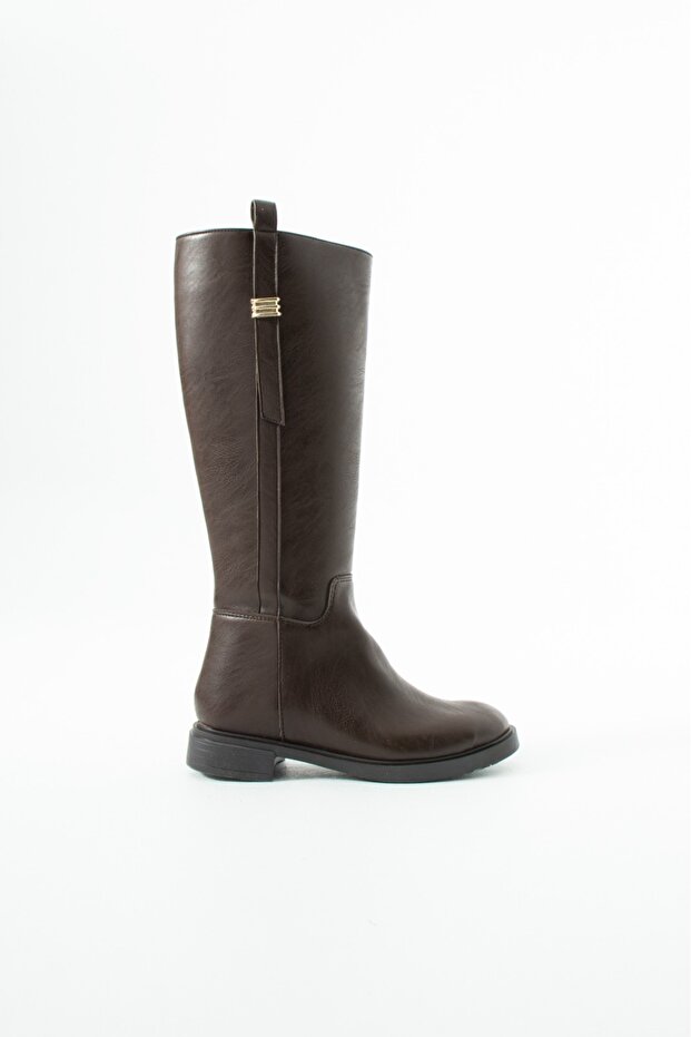 BTBRO-08 Riding Side Buckle Detail Low Sole Knee-High Boots