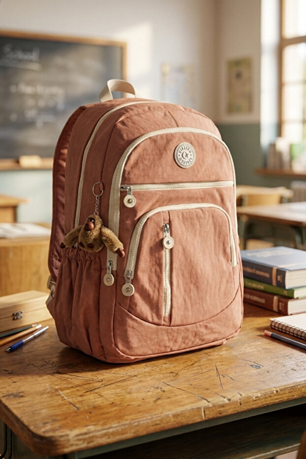 My Polo 8665 Klinkır School Bag Backpack Daily Outing Sports Travel Vacation Pudra
