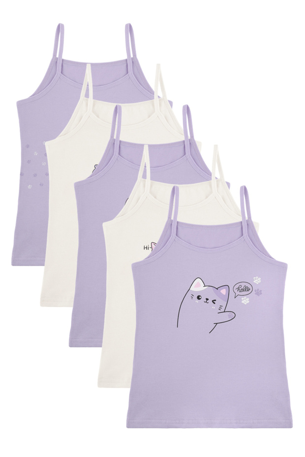 Cotton Tank Tops for Girls, 5-Piece Set