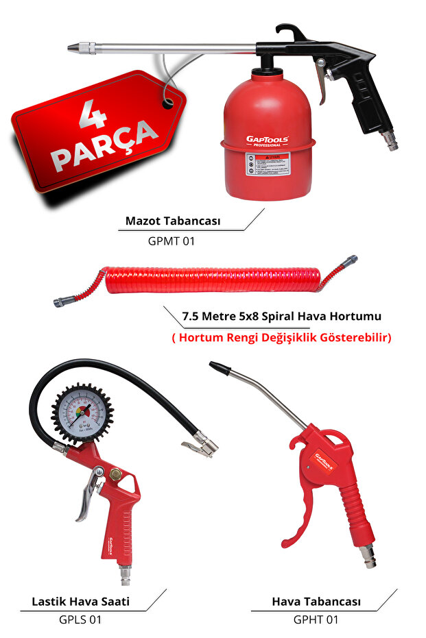 4 Parça Hava Kompresör Seti