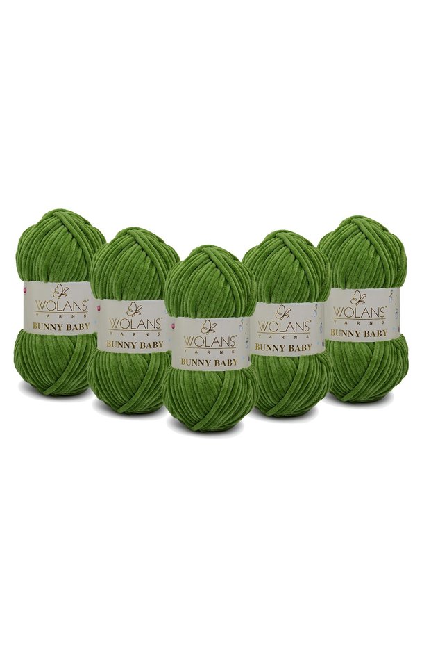 Bunny Baby Velvet Knitting Yarn 432 Dark Green - Pack of 5