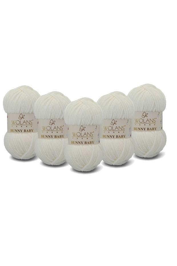 Bunny Baby Velvet Knitting Yarn 471 Off-White - Pack of 5