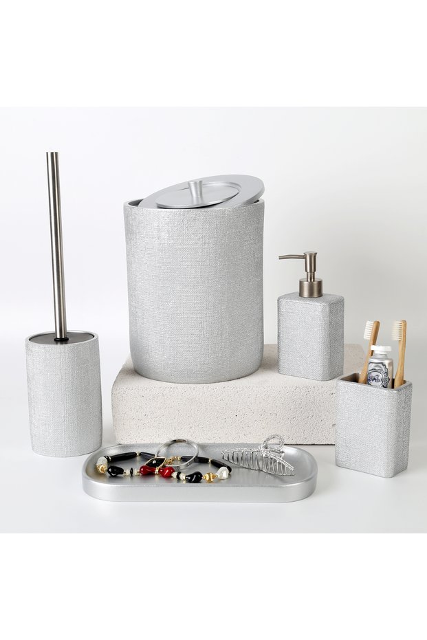 Linen Banyo Seti Gümüş