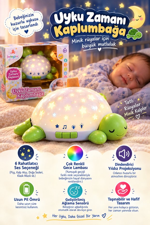 Projector Bedtime Turtle Sound Timer Sleep Buddy Projector