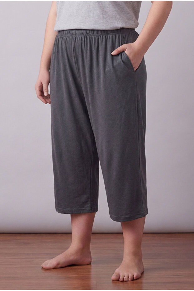 Battal Size 100% Cotton Combed Single Jersey Capri