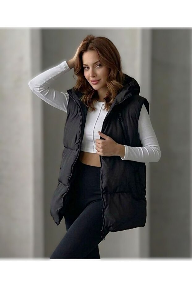 Women's Black Inflatable Vest Comfortable Fit