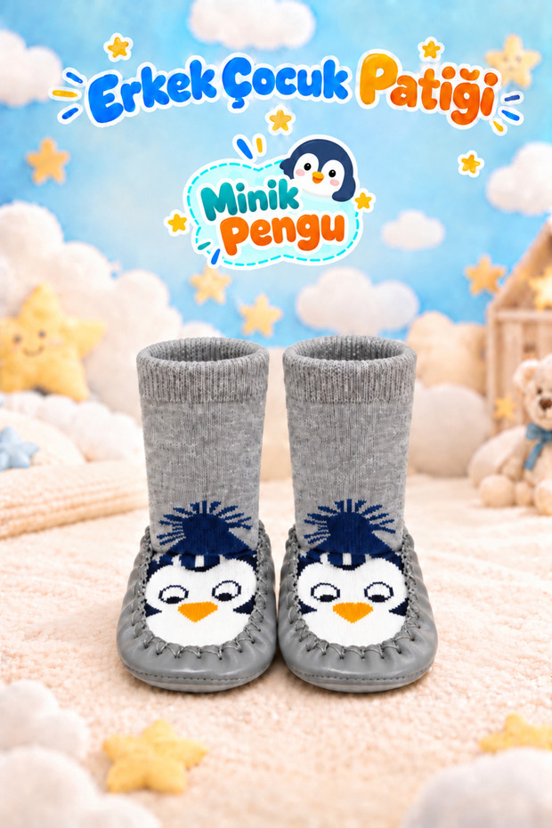 Zuzu Gray Baby Kids Anti-Slip Sandal Socks