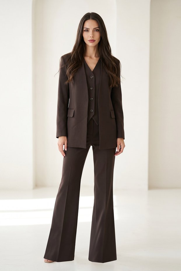 Bitter Brown Spanish Flared Trousers