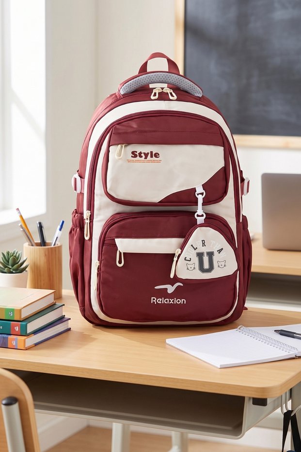 Relaxi̇on 2466 Unisex Primary and Secondary School Backpack Bordo