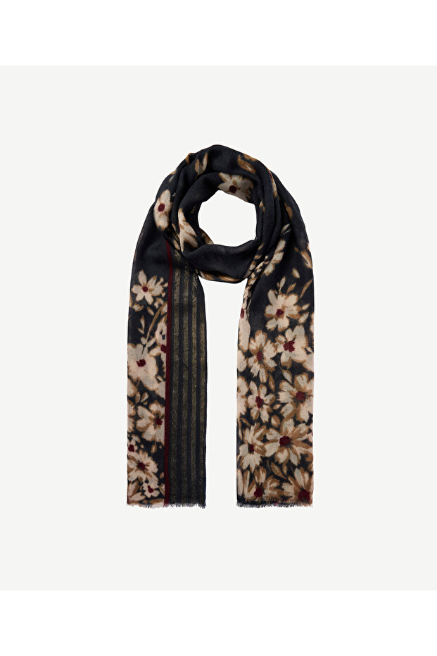 Floral Printed Wool Shawl