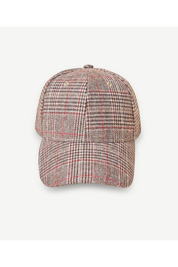 Plaid Patterned Cap Hat