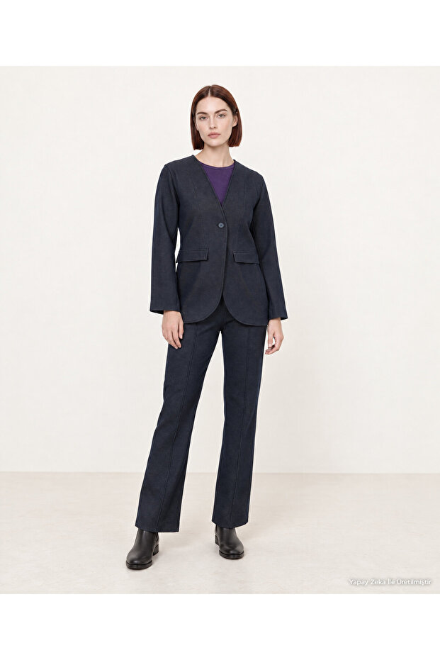 Regular V-Neck Long Sleeve Jacket