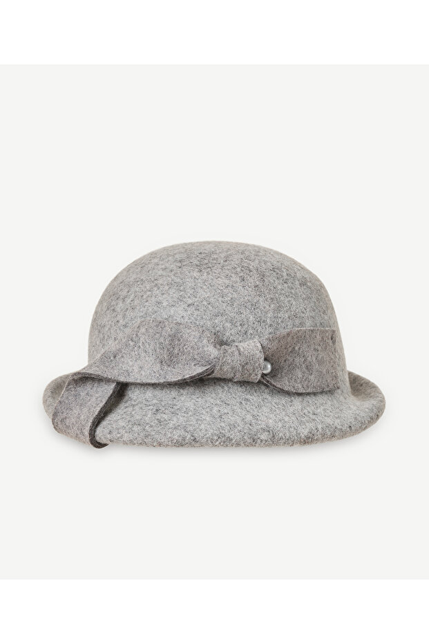 Wool Hat with Bow Detail