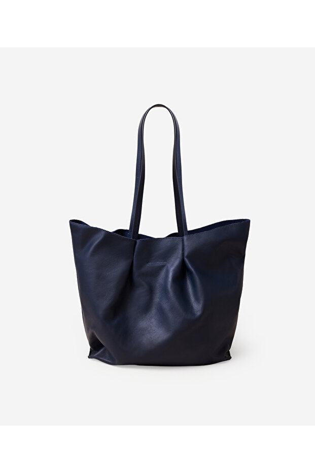 Draped Leather Shoulder Bag