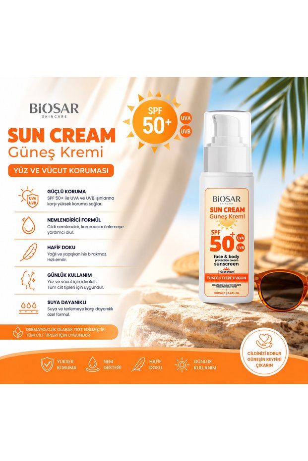 All Skins Spf 50+ Face and Body Sunscreen 100 ml – Uva & Uvb Protection