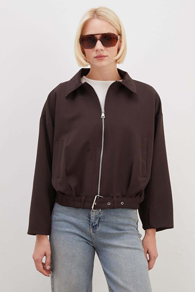 Trench Coats - Brown - Pleated