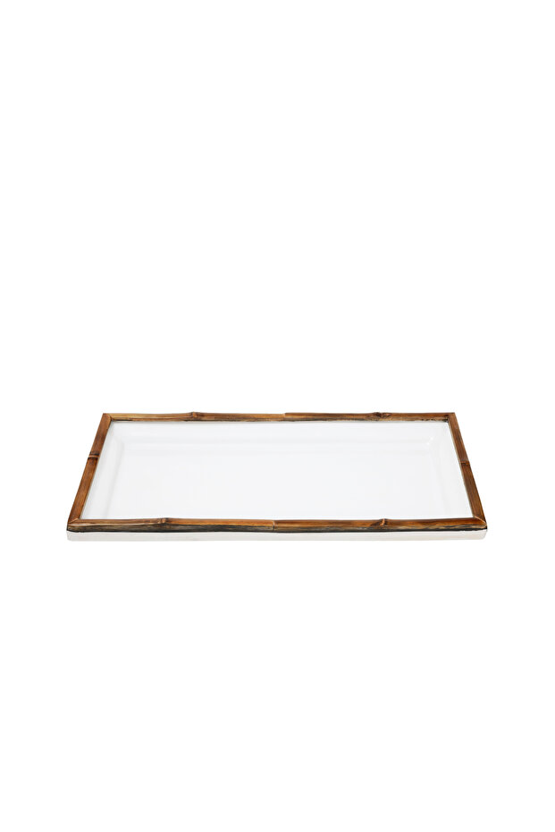 Porcelain Bamboo Detailed Serving Plate (19X37X4 cm)