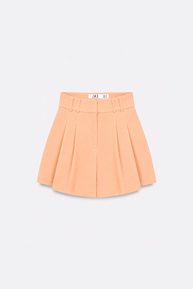 Premium Rovena Double Pleated Detailed Mini Woven Shorts