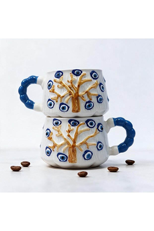 Relief Pattern 15 Different Models 2-Piece Mug, Hand-Crafted, 2D 360 Degree Patterned
