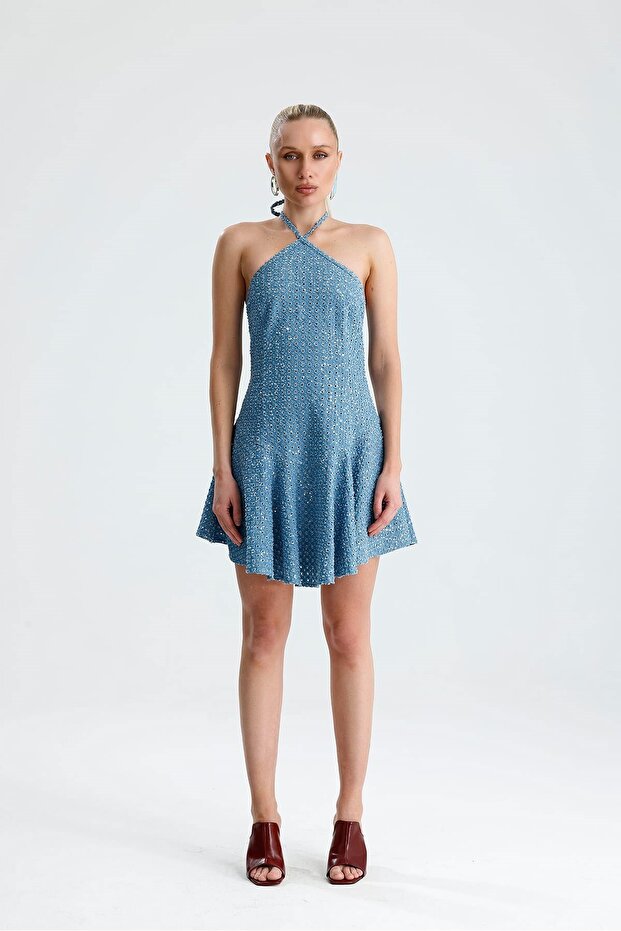 Cassia Self-Adhesive Fabric Short Dress