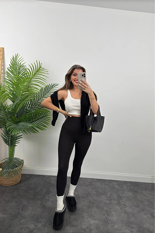 Firming Shaping / Sculpting Fleece-Lined High Waist Leggings