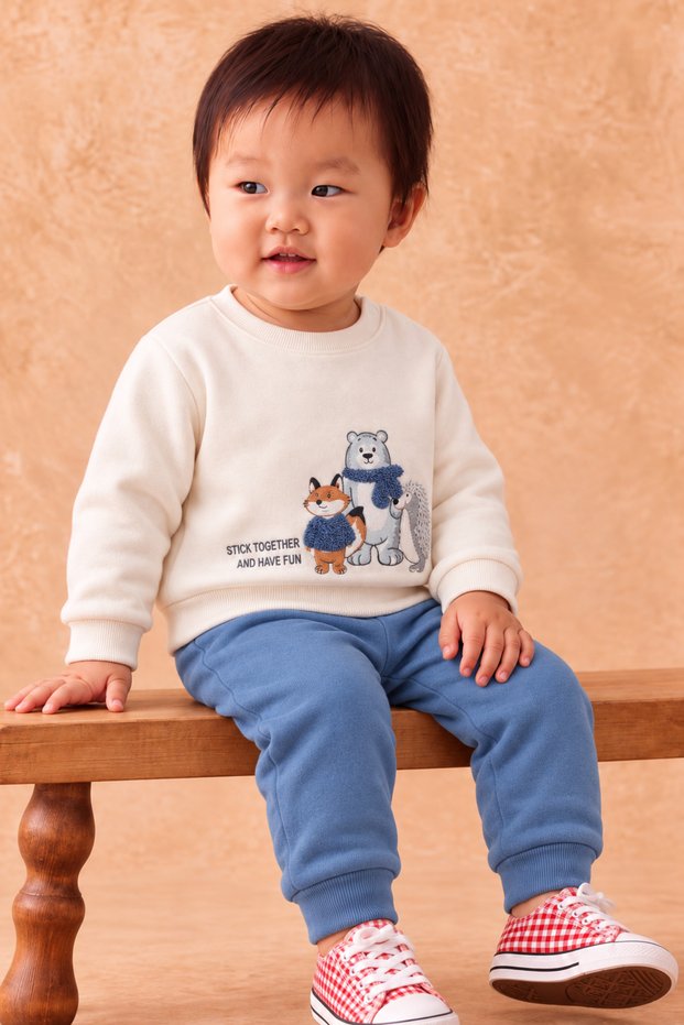 Baby & Child Cute Animal Figured Double Top and Bottom Set
