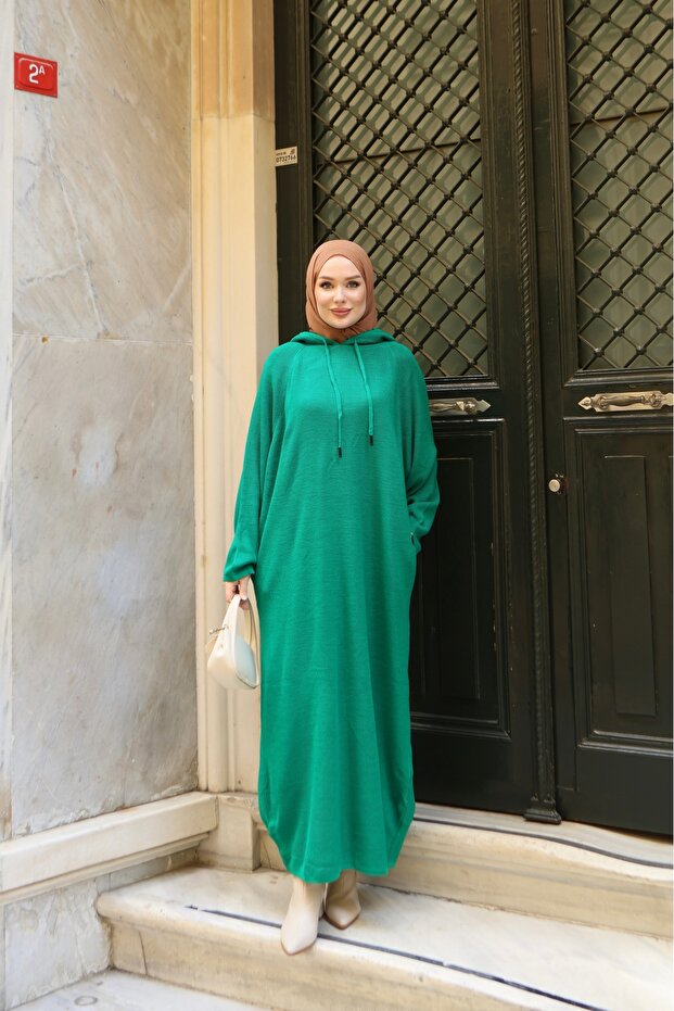 Hooded Long Knitting Dress