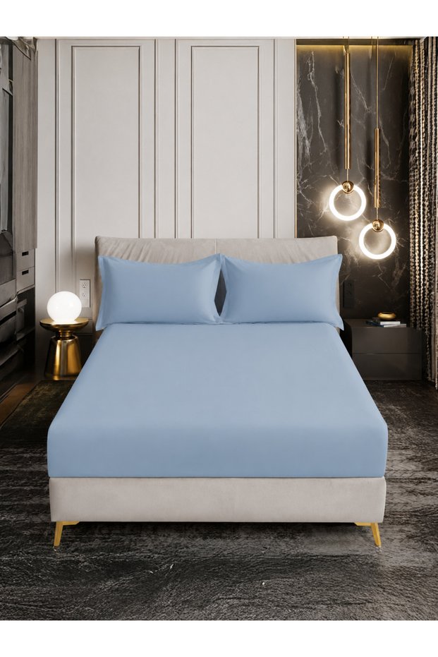 Fitted Sheet Set – 200x200 cm Super King Size, 1 Sheet + 2 Pillowcases, 35 cm Deep Pocket