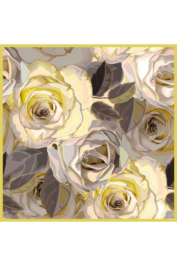Sports Scarf - 8000-11 Grey Yellow