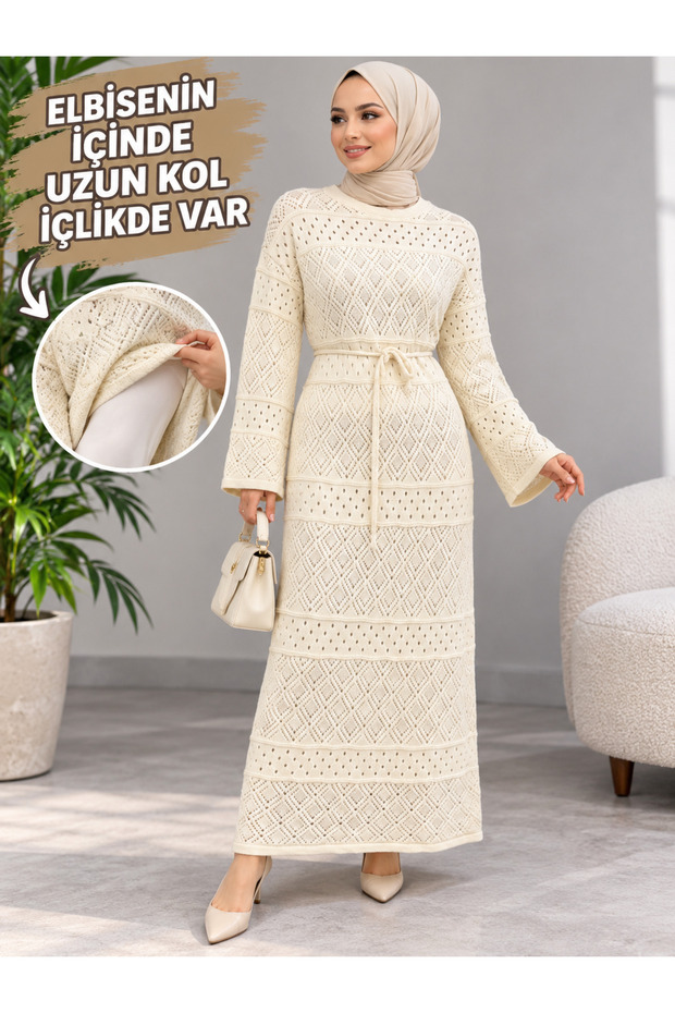 Knitwear Openwork Lined Dress