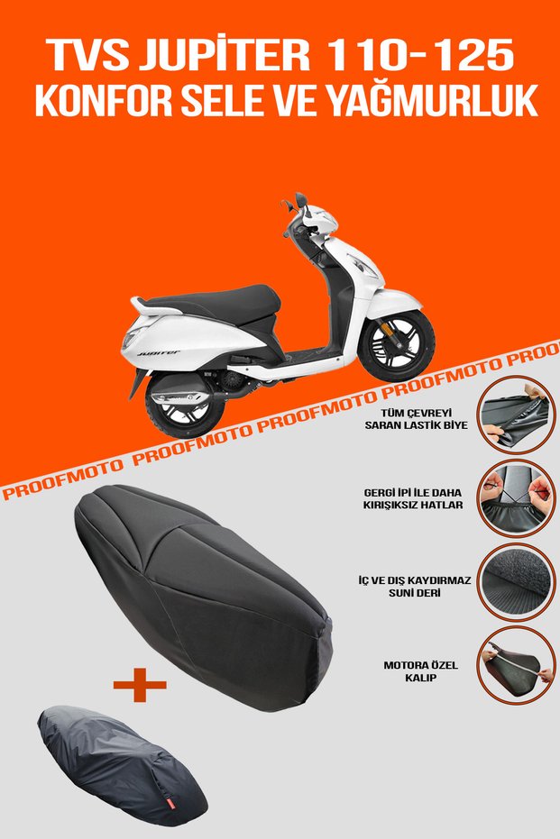 Tvs Jupiter 110 - 125 Comfort Saddle and Raincoat Cover