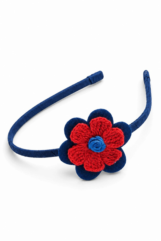 Felted Knitted Flowers Children's Crown - Handmade