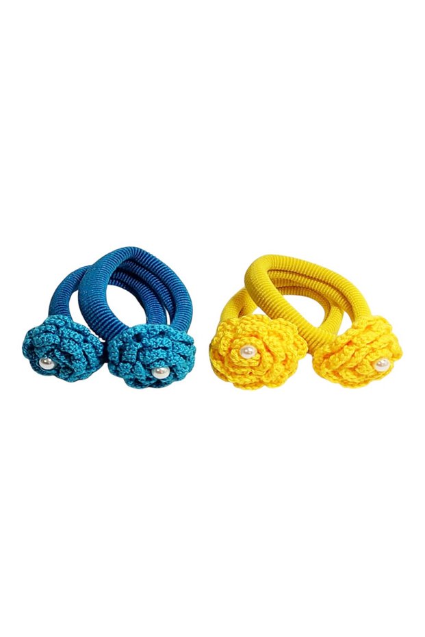 Children's Hair Rubber Band Set with Pearls, Roses and Flowers