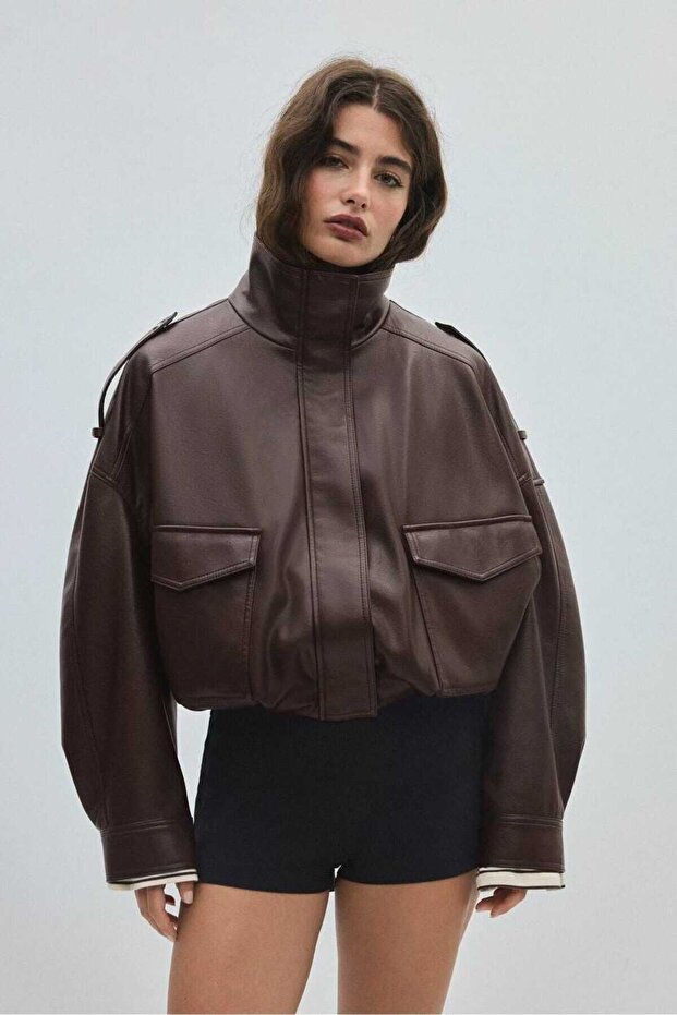 Women's New Season Viral Oversize Faux Leather Jacket