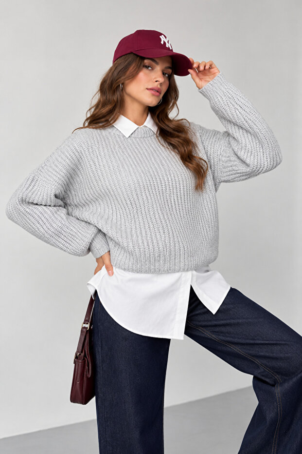 Balloon Sleeve Knitwear Oversize Sweater