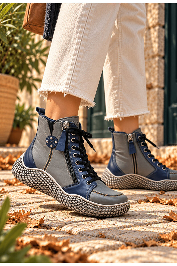 Genuine Leather Women's Boots – Casual Stylish Design Model Name: Idunn