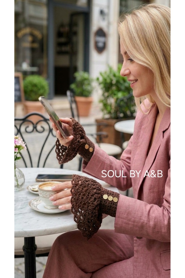 Hand-Knitted Cuff Gloves, Arm Warmers, Fingerless Gloves, Jacket Coat Dress Accessory