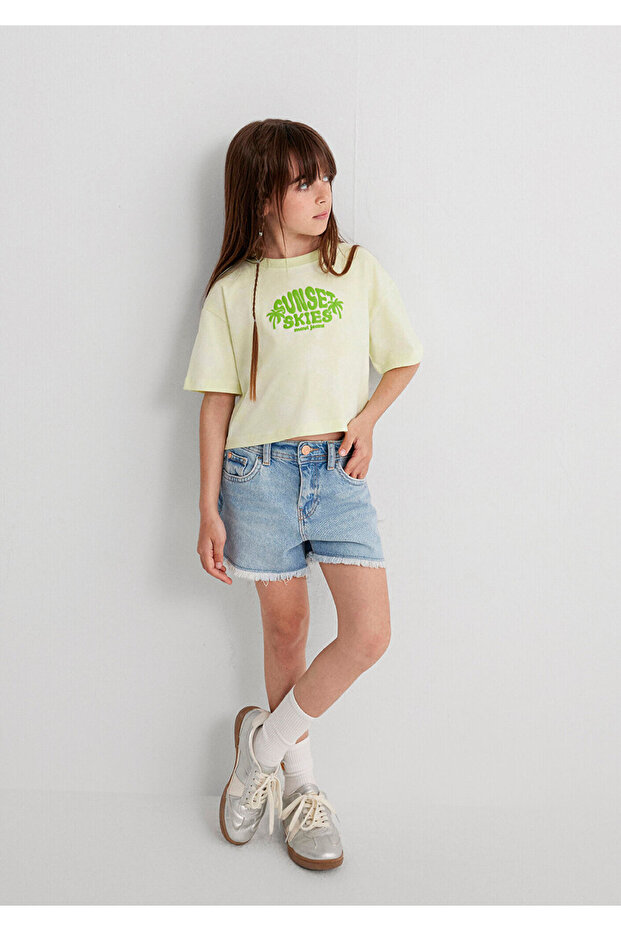 Printed Tie Dye Green T-Shirt Loose Fit / Loose Relaxed Cut 7610324-90385