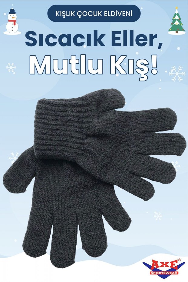 Children's Winter Smoked Soft Textured Wool Lycra Knitwear Gloves Winter Gloves