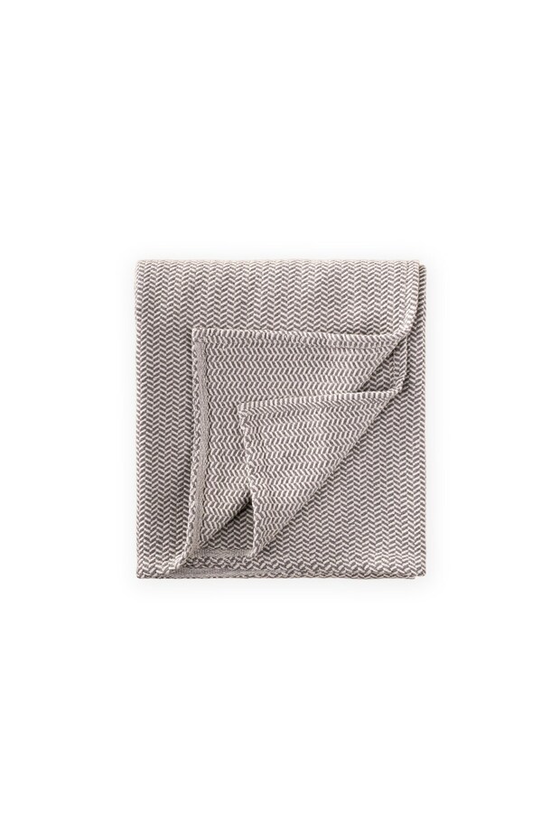 Wicker pattern baby cotton blanket (washed) 93x100 cm +/- 3 cm gray