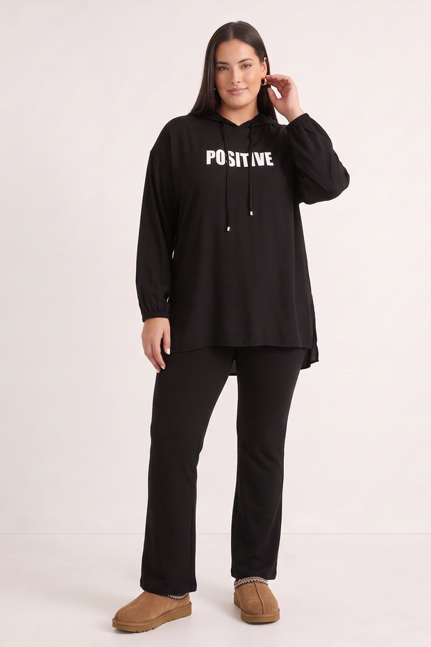Baskılı Kapüşonlu Sweatshirt