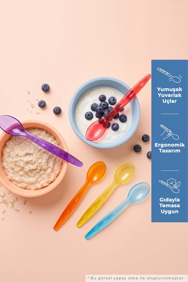 Set of 5 Colorful Transparent Baby Feeding Spoons