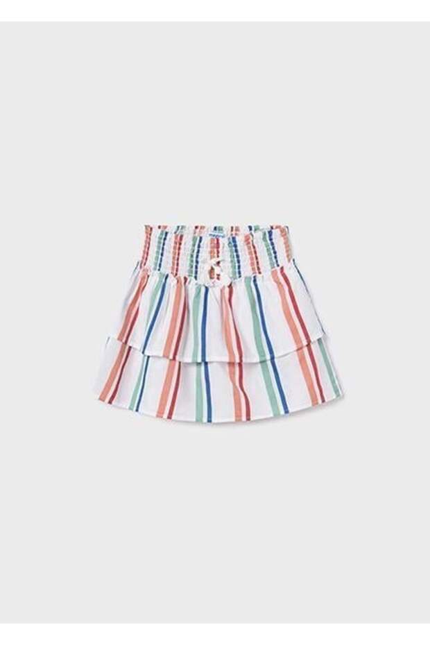 Girl's Red Skirt Striped