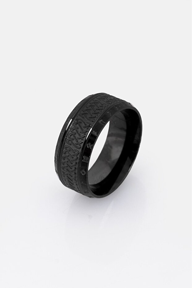 Black Celtic 316L Stainless Steel Men's Ring KA1343SY