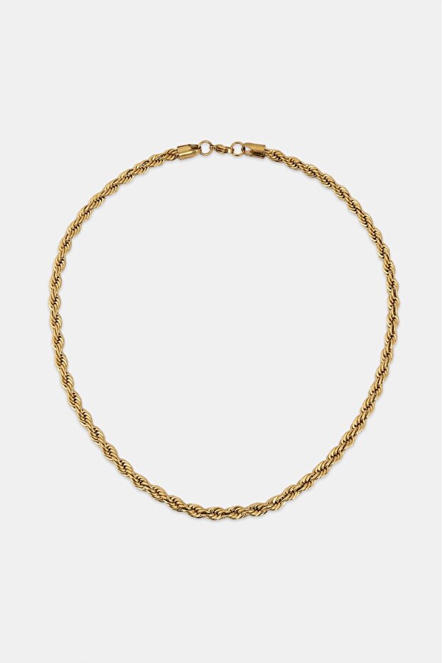 6mm X 55cm 316L Steel Rope Chain Gold Tone Men's Necklace